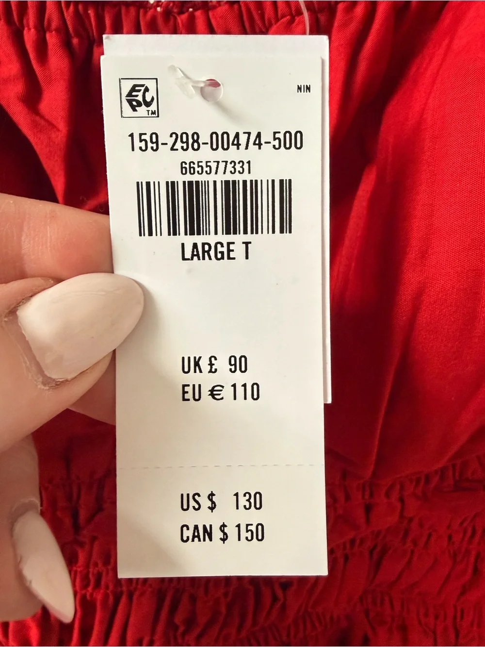 Abercrombie & Fitch Tall Red Smocked Maxi Dress with Spaghetti Straps